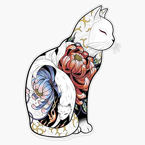 Kitsune Cat Tattoo Vinyl Waterproof Sticker Decal Car Laptop Wall Window Bumper Sticker 5