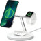 Belkin BoostCharge PRO 3-in-1 Wireless Charger with MagSafe for iPhone 16, iPhone 15, 14, 13, 12 + Apple Watch + AirPods (Magnetically Charges iPhone 16, 15, 14, 13 and 12 Models up to 15W)