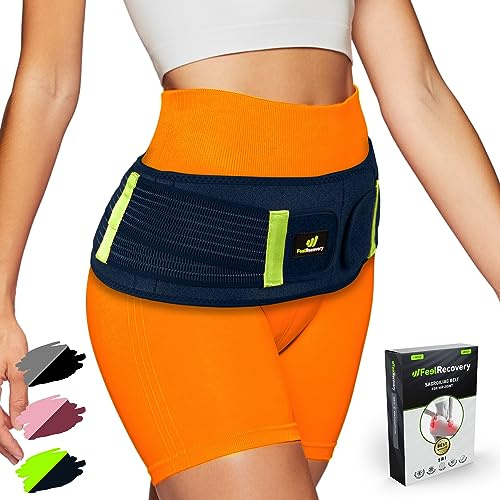 Feel Recovery Cinturón Pélvico Sacroilíaco Hombre/Mujer - Faja Sacro Lumbar Dolor Cadera, Ciática, Espalda y Piernas - Soporte Cadera Alivio Dolor Articulación SI - Neopreno, Ajustable y Transpirable