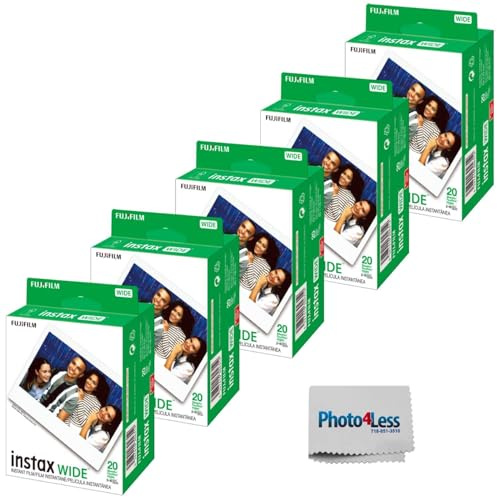 Fujifilm Instax Wide Lot de 2 films instantanés (100 feuilles) en tissu