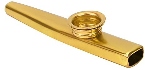 Bärbar Kazoo-musikinstrument Av Aluminiumlegering, Lätt Att Lära Sig, Ackompanjerar Gitarr och Ukulele, för Lägereld och Resor (Guld)
