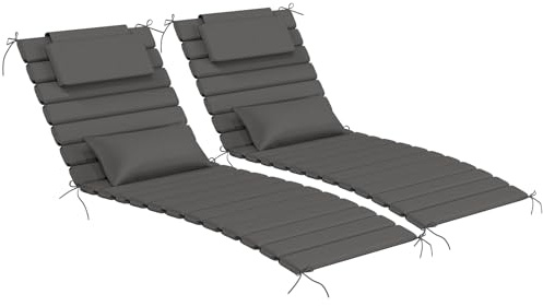 AOFEITE 1.6 Chaise Lounge Cushions Outdoor Set of 2, Water Fade Resistant
