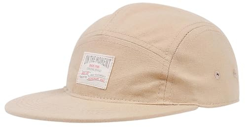 Gorra de béisbol de 5 paneles con visera plana clásica, sombrero de algodón con ala corta y plana, Caqui, Medium