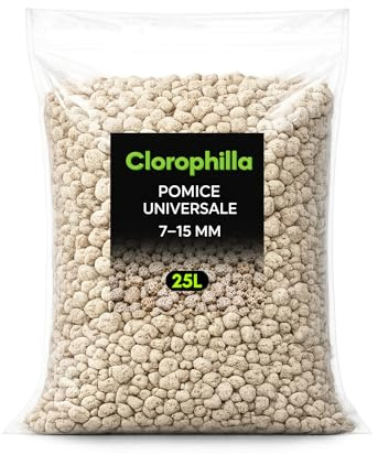 Clorophilla Pomice Universale 7–15 mm – Inerte Naturale per Piante – Substrato Drenante e Aerante – Uso per Vasi, Rinvaso e Coltivazione (25 Litri)