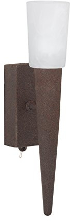 Trio Leuchten Wandleuchte Facella, Metall, rostfarbig braun, Glas alabasterfarbig weiß, 216070107