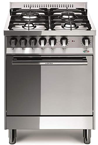 Lofra M66MF/C Cuisinière indépendante, acier inoxydable, pivotant, acier inoxydable, façade, plan de travail à gaz