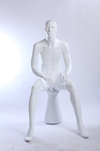 Euroton NEU QT10-6 weiß abstrakte sitzende Schaufensterpuppe Mannequin Figur männlich matt