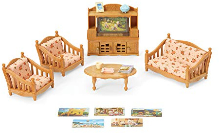 Calico Critters Comfy Living Room Set - Toy Dollhouse Furniture & Accessories Set for Ages 3+