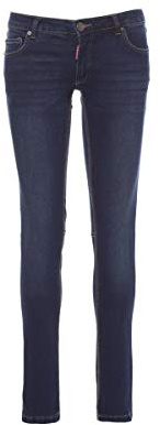 PAYPER San Francisco Lady Pantalone da Donna Taglio Jeans Misto Denim Tasche Laterali Chiusura con Zip Porta Metro Effetto Consumato delavè Gamba a Tubo Blu Denim (42)