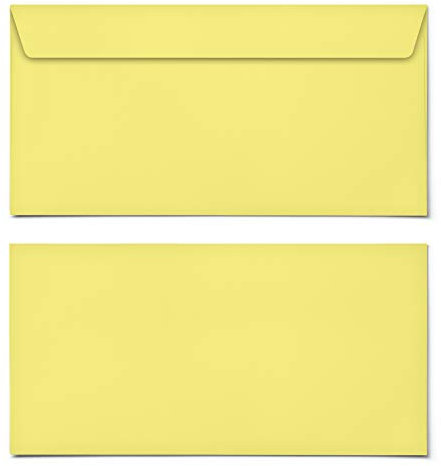 (10 x) Briefumschläge DIN-Lang - Gelb Briefumschlag Kuvert Briefkuvert Umschlag