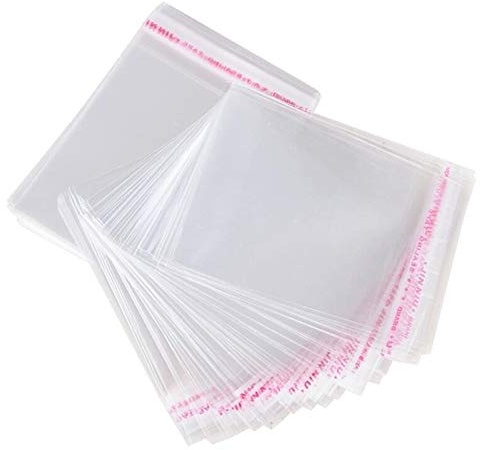 Sacs 200 500 1000 pièces. Sachets en plastique autocollants refermables - Emballage en film cellophane en polypropylène avec fermeture adhésive (200, 15 x 17 cm)
