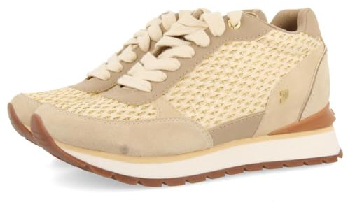 Sneakers Plateadas con CUÑA Interna Y Detalles Trenzados para Mujer HEKAL