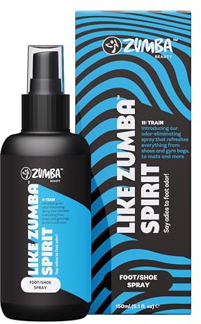 Zumba Spray Désodorisant Chaussures Anti-Odeurs - 150ml - Éliminateur d'Odeurs pour Pieds - Parfum de Menthol Fruitée Rafraîchissant pour Chaussures et Sac de Sport - Spray Chaussures Anti-Odeurs