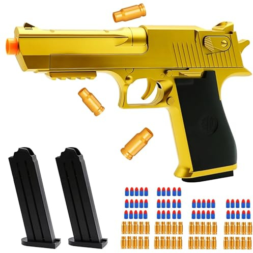 Nogevo Pro Shell-Ejecting Toy Gun - Realistic Empty Shell Ejection with Foam Bullets, Educational Shooting Game for Kids Ages 6+, Birthday Christmas for Boys & Girls