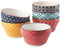 DOWAN Lot de 6 petits bols à dessert en céramique de 236,8 g pour soupe, sauce, café, micro-ondes, lave-vaisselle, bols en porcelaine à motifs vibrants pour décoration de cuisine et cadeau de