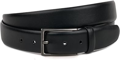 FENIX ORLANDO Barnbälte för pojkar och flickor i olika färger, justerbart läderbälte för barn och tonåringar, storlek 55 cm till 75 cm, nickelfritt spänne 30 mm brett, jet svart, 55 cm