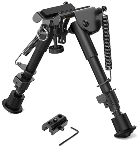 Zweibein Gewehr, Flexibel Zweibein für 20 Mm Weaver und Picatinny Schienen, Einstellbare 6-9 Zoll Gewehr Zweibein, Taktisch 360 Grad Schwenkbar Bipod, Benutzt für Gewehrauflage