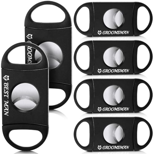 Lasnten 6 Pcs Groomsmen Wedding Gift for Best Man Groomsman, Stainless Steel Cutter for Best Groomsmen Gift Wedding Favors(5 Groomsman and 1 Best Man)