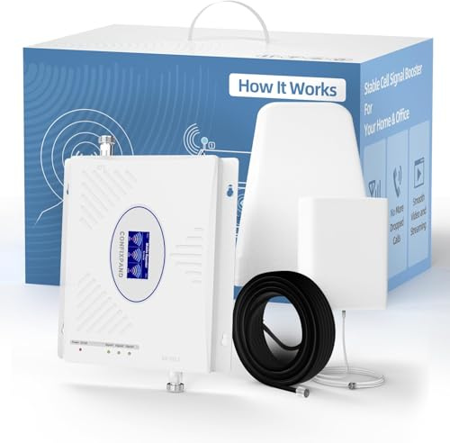 Cell Phone Booster for Home 2G 3G 4G LTE 5G Tri Band 2/4/5/25/66 Cell Phone Signal Booster Up to 5000 sq.ft, Cellular Signal Booster for AT&T, Verizon, T-Mobile & More | FCC Approved