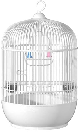 Small Bird Carrier – Round Metal Parakeet Cage, Travel Breeding Habitat for Finches Lovebirds Canaries Budgies, Lightweight Airy Enclosure | Compact Bird Transport Box, Secure Door Design