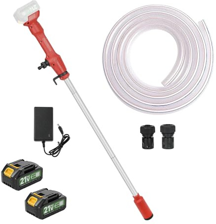 Bomba de lluvia inalámbrica con batería, bomba de agua de caña con 2 x 4,5 Ah de batería, 11000 rpm, caudal de 2725 L/h, bomba sumergible portátil con indicador de batería y cargador para jardín