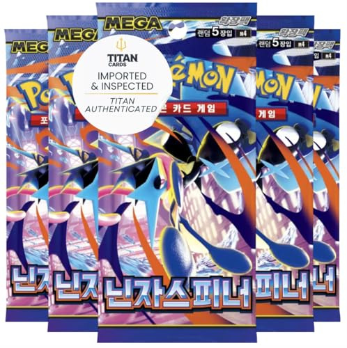 Pokemon TCG Ninja Spinner Koreanska Booster Packs x5 | Chaos Rising Koreanska Pokémonkort | Mega Evolution Series | 5 kort per paket | Titan autentiserad