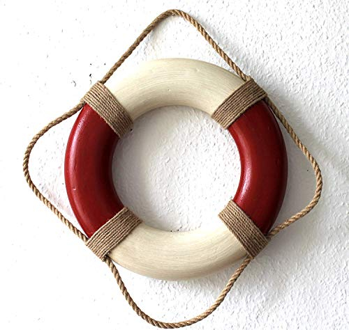 Deko Rettungsring Antik rot/beige 36cm