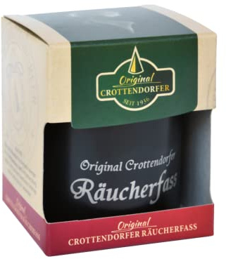 Crottendorfer Räucherfass mit Räucherkerzenhalter & 20 Räucherkerzen - Duft: Weihrauch-Melisse - Größe der Räucherkerzen: M