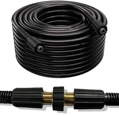 15m Hochdruckschlauch Verlängerungsschlauch für Hochdruckreiniger wie Kärcher Kränzle King/Top Craft u.a. Beidseitige Anschlüsse M22x1,5 Gewindeanschluss (Nippel 14,00mm) max. 160 bar - 40°