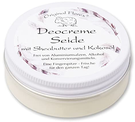 Florex Deocreme - Seide - mit Sheabutter und Kokosöl ohne Aluminiumsalze Alkohol Konservierungsstoffe 40 g