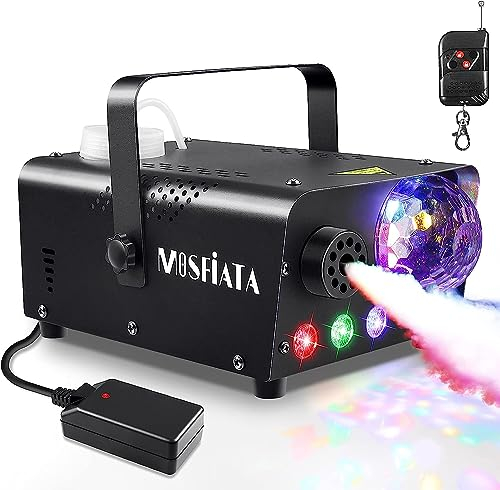 Maquina de Humo Pequeña 600W Máquina de Niebla con Luces de Bola de Discoteca y LEDs RGB integrados para Fiestas, Halloween, DJ, Disco