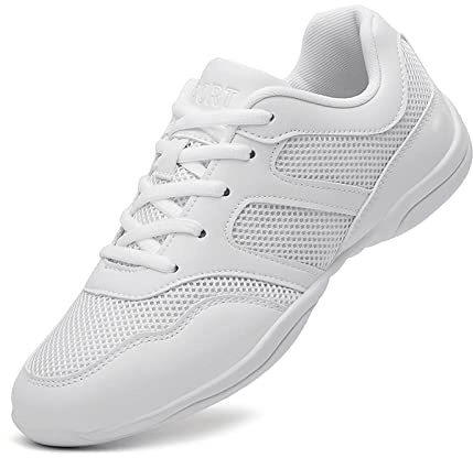 Chaussure de Cheerleading pour Femmes Légères Mode Chaussures de Danse Gym Running Baskets pour Fille Chaussures de Jazz Gymnastique Blanc 37