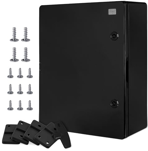 BOXEXPERT Verteilerkasten außen IP65 ABS Kunststoff 500x400x180mm Serie Fleet wasserdicht Schaltschrank Wandschrank Industriegehäuse Leergehäuse schwarz