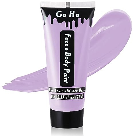 Go Ho Pastel Purple Cream Face Body Paint(2.37oz,70ml),Water Based Pastel Purple Makeup Face Painting for SFX Cosplay Costumes Festivals Halloween