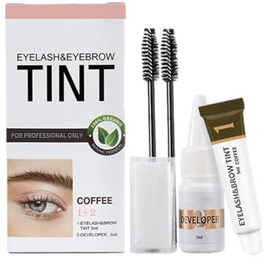 Set di tinture per sopracciglia, portatile, naturale, per sopracciglia, semi-permanente, a lunga durata, per donne e ragazze, per uso domestico Tongfeng