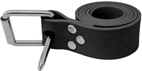 SAEKODIVE Rubber Diving Weight Belt with Marseillaise Stainless Steel Buckle - Freediving, Scuba Dive, Spearfishing Weight Belt