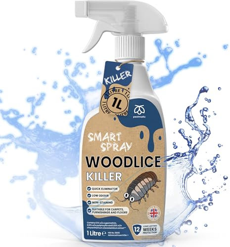 Pestmatic Woodlice Killer Spray 1 Litre, Woodlice Repellent for Your Home, Indoor and Outdoor use Pest Control, Effective Against Crawling Insects, Ultimate and Long Lasting Woodlice Garden Solution