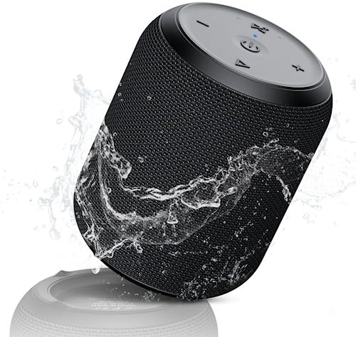 NOTABRICK Bluetooth Lautsprecher, Tragbarer 5.0 kabelloser Outdoor Klein Musikbox, IPX67 Wasserdicht, Bass Stereo TWS, 15H Akku mit SD/TF/AUX Speaker für Zuhause Draußen Strand Reisen(Schwarz)