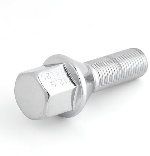 Tornillos Antirrobo Coche, Tuercas Ruedas Coche 4 Pernos de Rueda M12×1,25 Uso Apto para Coche, Plateados, de 28 mm, Uso Apto para camión, Uso Apto para Jeep y Dodge 200