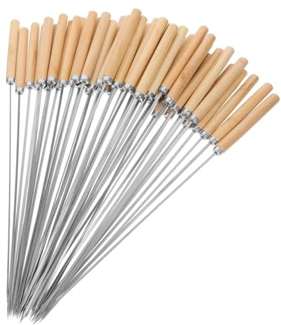 Brochetas de Barbacoa de Acero Inoxidable 50 Piezas Mango
