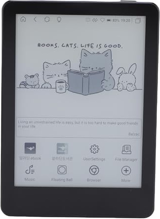 Annadue Lettore di Libri da 6 Pollici E, Touchscreen da 300ppi, Memoria da 4 GB di RAM 64 GB, Lettore di Ebook WiFi con Luce Anteriore - Tablet di Carta Portatile Portatile (BLACK)