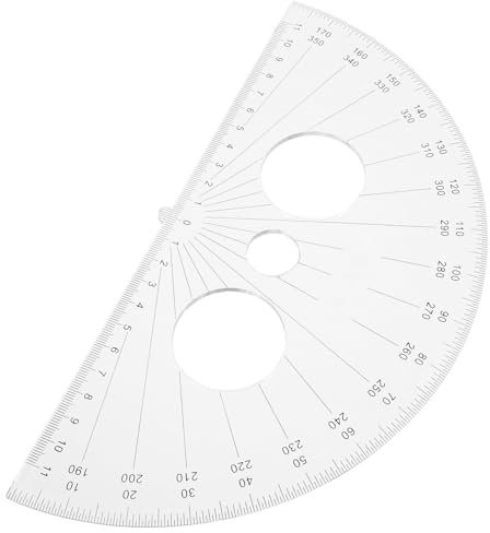 Gogogmee Plastic Protractor Degrees Half Circle Geometry Ruler for Angle Measuring Drawing Drafting Tool School Office Use