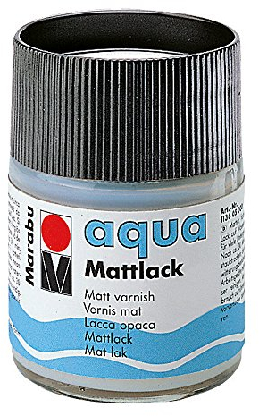 Marabu Vernice Opaca Aqua incolore, Bicchiere da 50 ml, Vernice acrilica Trasparente Opaca a Base d'Acqua, Resistente alla Luce, per la verniciatura di Molti Oggetti e Materiali Artigianali