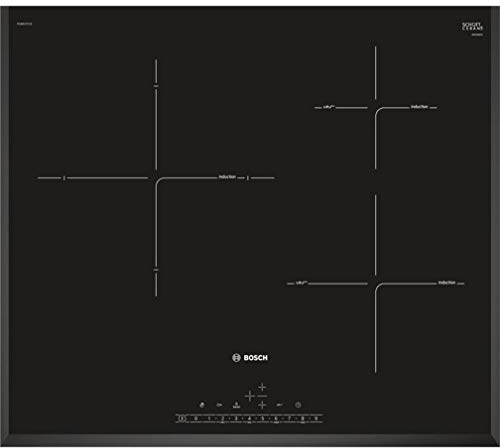 Bosch Serie 6 PIJ651FC1E - Placa de inducción, 60 cm, 17 niveles de potencia, 3 zonas de cocción, Control táctil DirectSelect, Zona 28 cm, Ser. Línea, PerfectFry, Bisel, negro