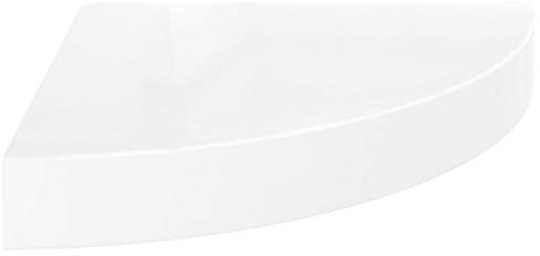 vidaXL Eckregal Schweberegal Wandregal Bücherregal CD DVD Regal Wandboard Hängeregal Wand Dekoregal Hochglanz-Weiß 25x25x3,8cm MDF