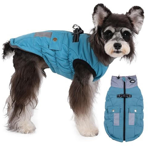 Savlot Wasserdichter Hundemantel Winter Warme Jacke, Hundejacken für kleine Mittel Große Hunde, Hundepullover, Winddichte Wintermantel Hund mit reflektierender Tasche und Reißverschluss L