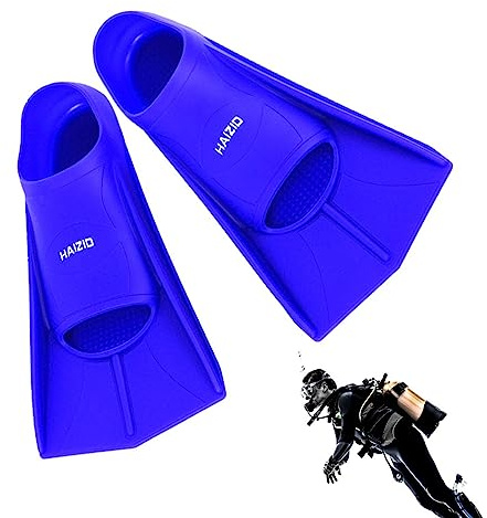 Hitburu Swimming Flippers - Anti Slip Silicone Snorkeling Fins with Drainage Holes - Children & Adults Colorful Swim Gear for Feet, Swimming Aids for Men & Women