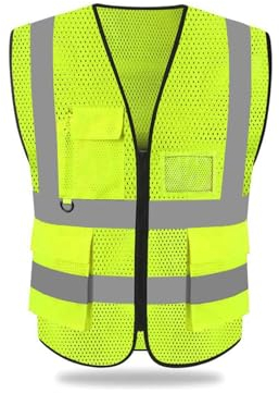 GOIEHIR 2XL Warnweste Hohe, Reflektierende Sicherheitsweste, Netz-warnschutzweste, Fahrradweste mit reflektorstreifen, Reißverschluss