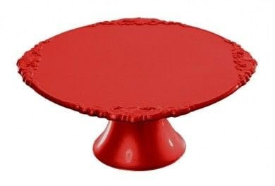 Alzata per dolci Alzatina torta e frutta, di plastica grande (Rosso, ø31 h10)