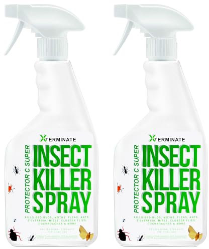 Xterminate Insect Killer Repellent Spray 2 x 1L - Kills Bed Bugs, Fleas, Moths, Ants & More - Unscented & Non-Staining Formula - Lasts for up to 6 Weeks - HSE Tested & Approved